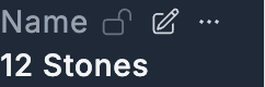 A Detail-panel field row: label, open-lock icon (gray), edit pencil icon, overflow menu, and the field value below